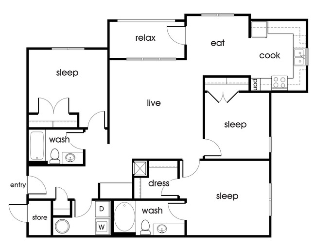 Floorplan - Magnolia Pointe Apartment Homes