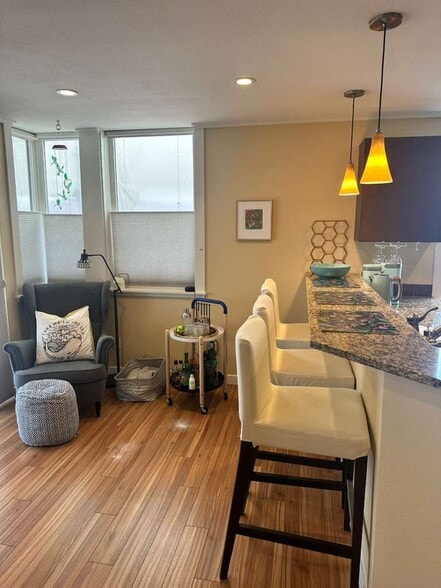 Living room with bar cart - 626 4th Ave W