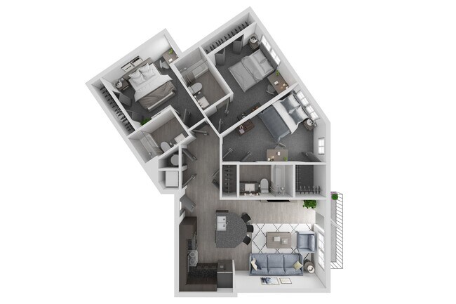 3x3_plus_balcony - Yugo Louisville Nine