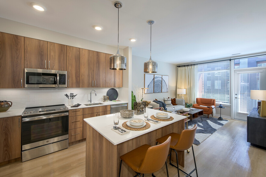 Model Apartment Kitchen and Living Area - The Point at Berwyn