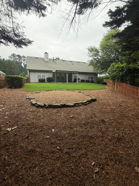 Fire Pit Area In Back Yard - 387 Ayelsbury Ct