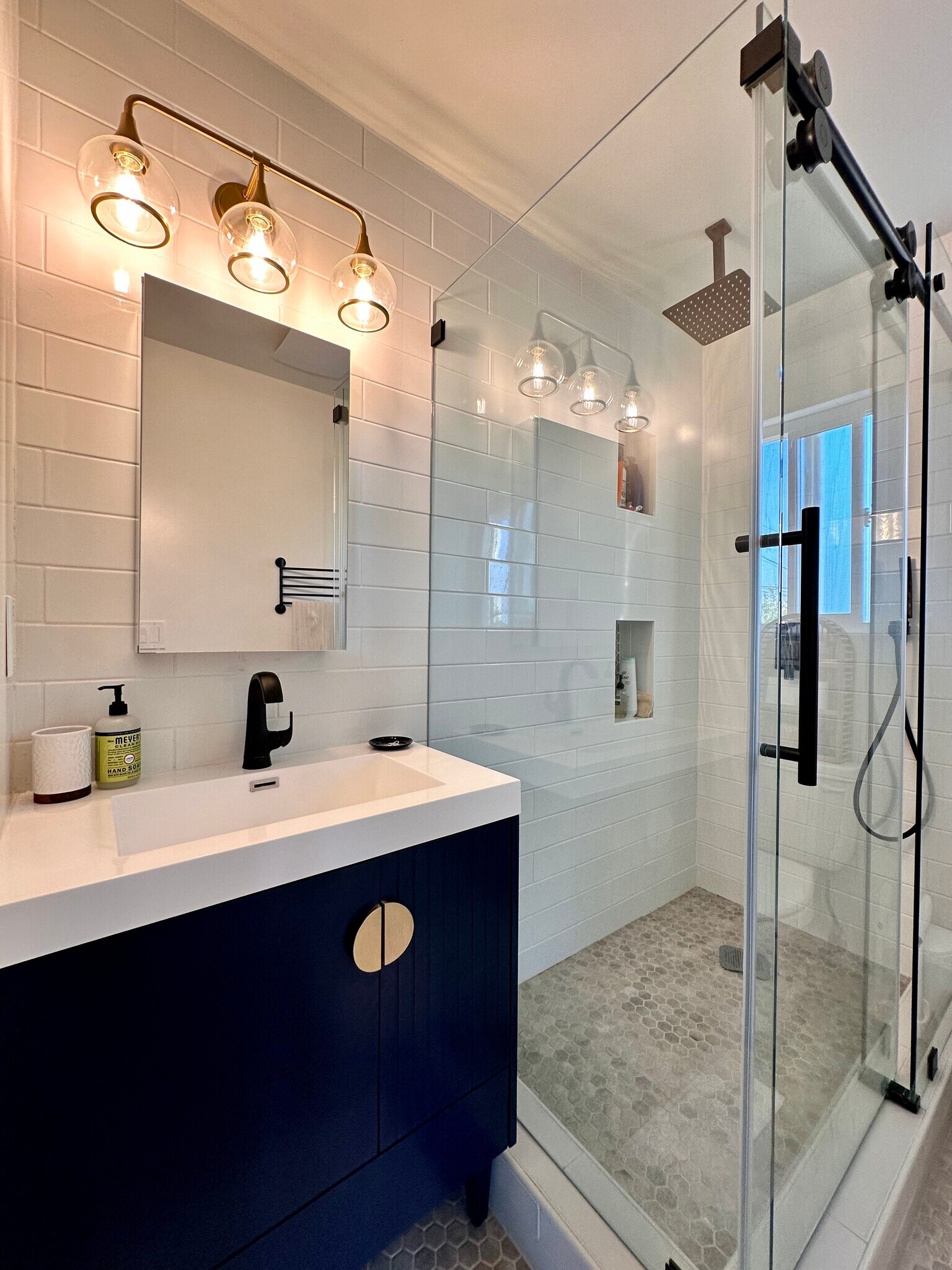 Glass walk-in shower - 236 N Goodhope Ave