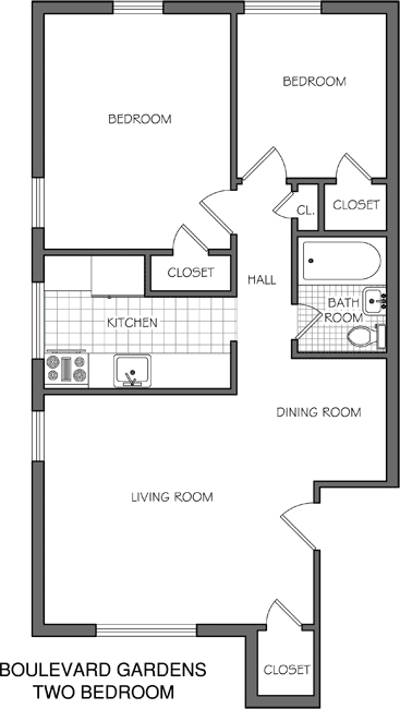 Floorplan - Boulevard Apartments