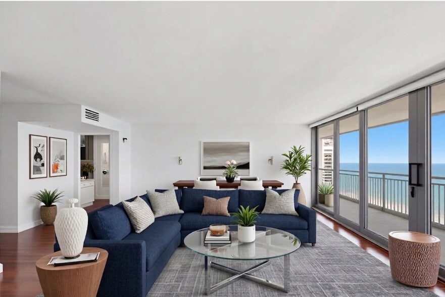 Staged Living Room - 1390 S Ocean Blvd