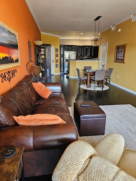 Living room with fireplace and piano - 3750 Santa Rosalia Dr