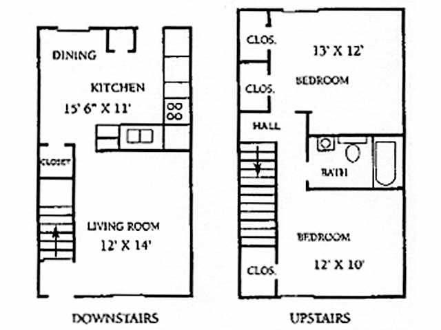 2BR/1BA Townhome - Legacy Crossing Apartments