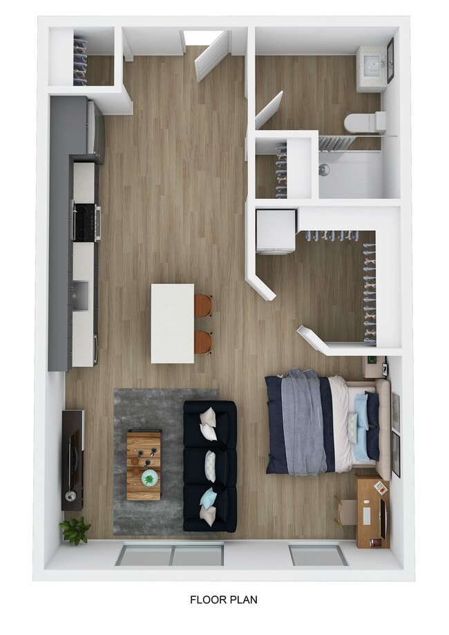 Studio 1 Bath 3D - The Helmsman Student Living