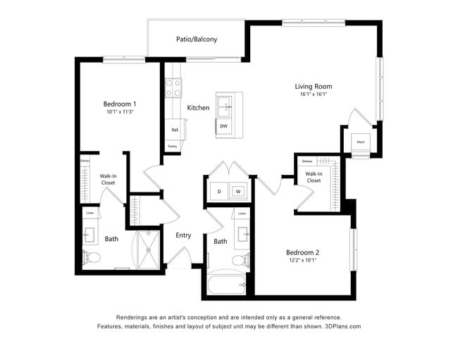 Floorplan - The Fern 55+ Apartments