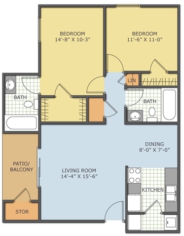 2BR/2BA - MAA Highland Ridge