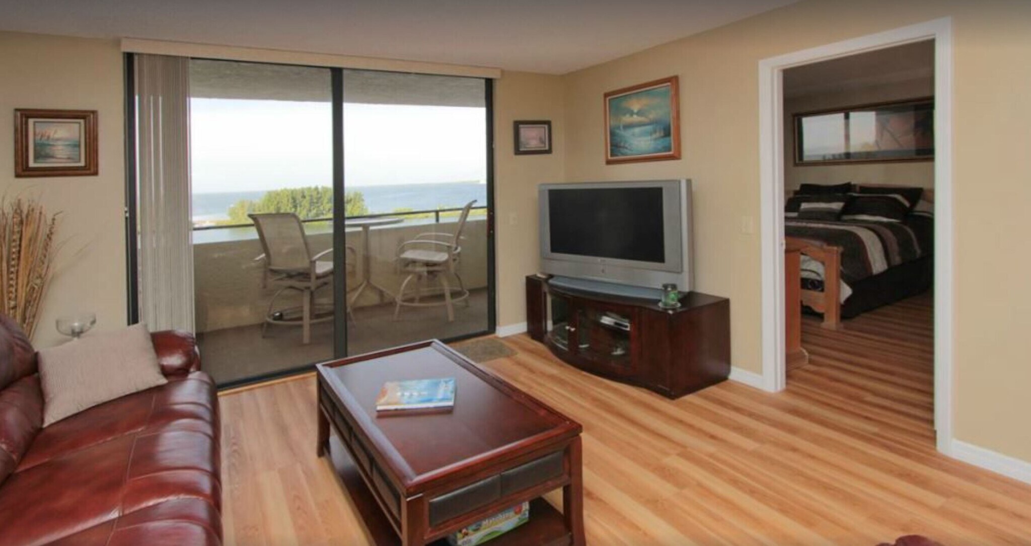 view of balcony from the living room - 5915 Sea Ranch Dr