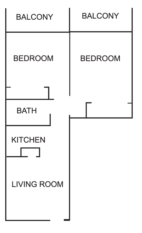 2BR/1BA - The University Inn