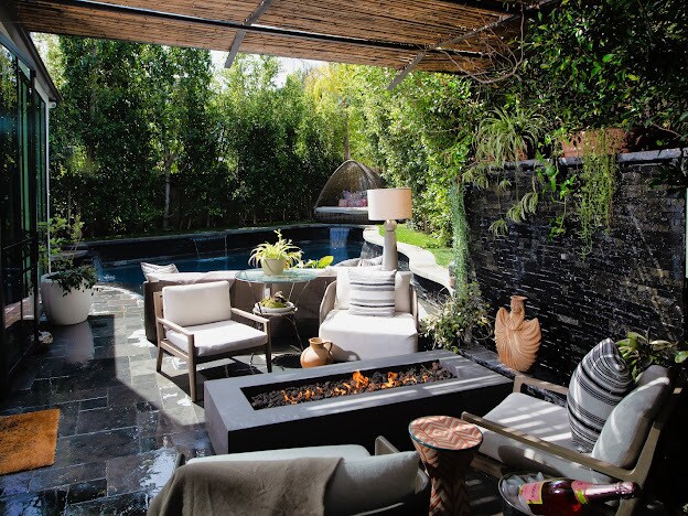 View from the back fire pit area looking towards the pool - 941 Princeton Dr