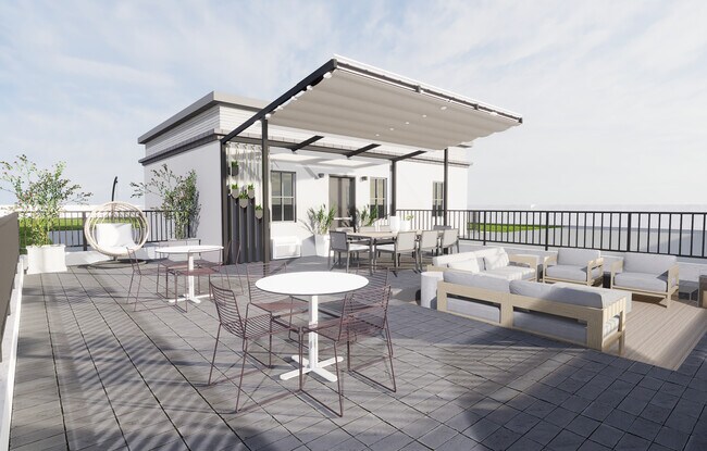 Rooftop Lounge Rendering - The Legacy - OPEN HOUSE 12-7 Daily