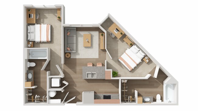 B2 Premium: 2BD | 2BA | 801 SF - The Den