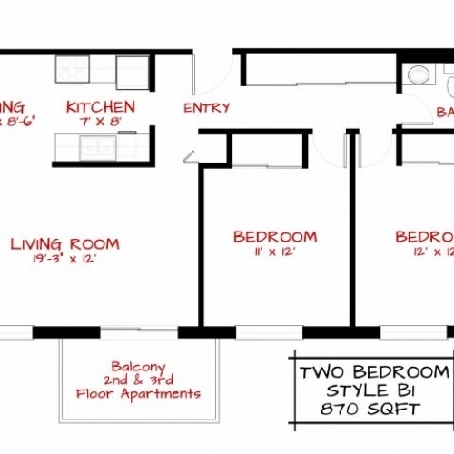 2BR/1BA B1 - Meadowview Apartments