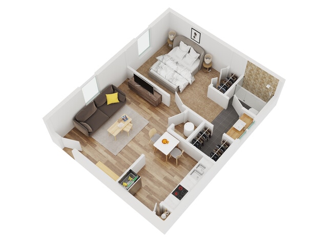 3D Floor Plan - Bird's Nest Apartments