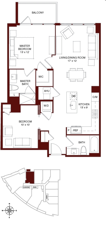 2BR/2BA - The Darcy