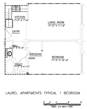 1BR/1BA - Laurel Residence Hall