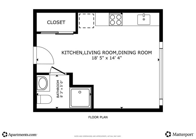Studio - 278SF - Lake View