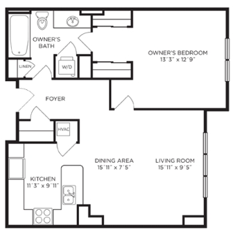 1BR/1BA - Residences at Park Place