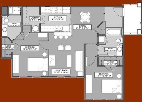2BR/2BA - Conners Senior Village