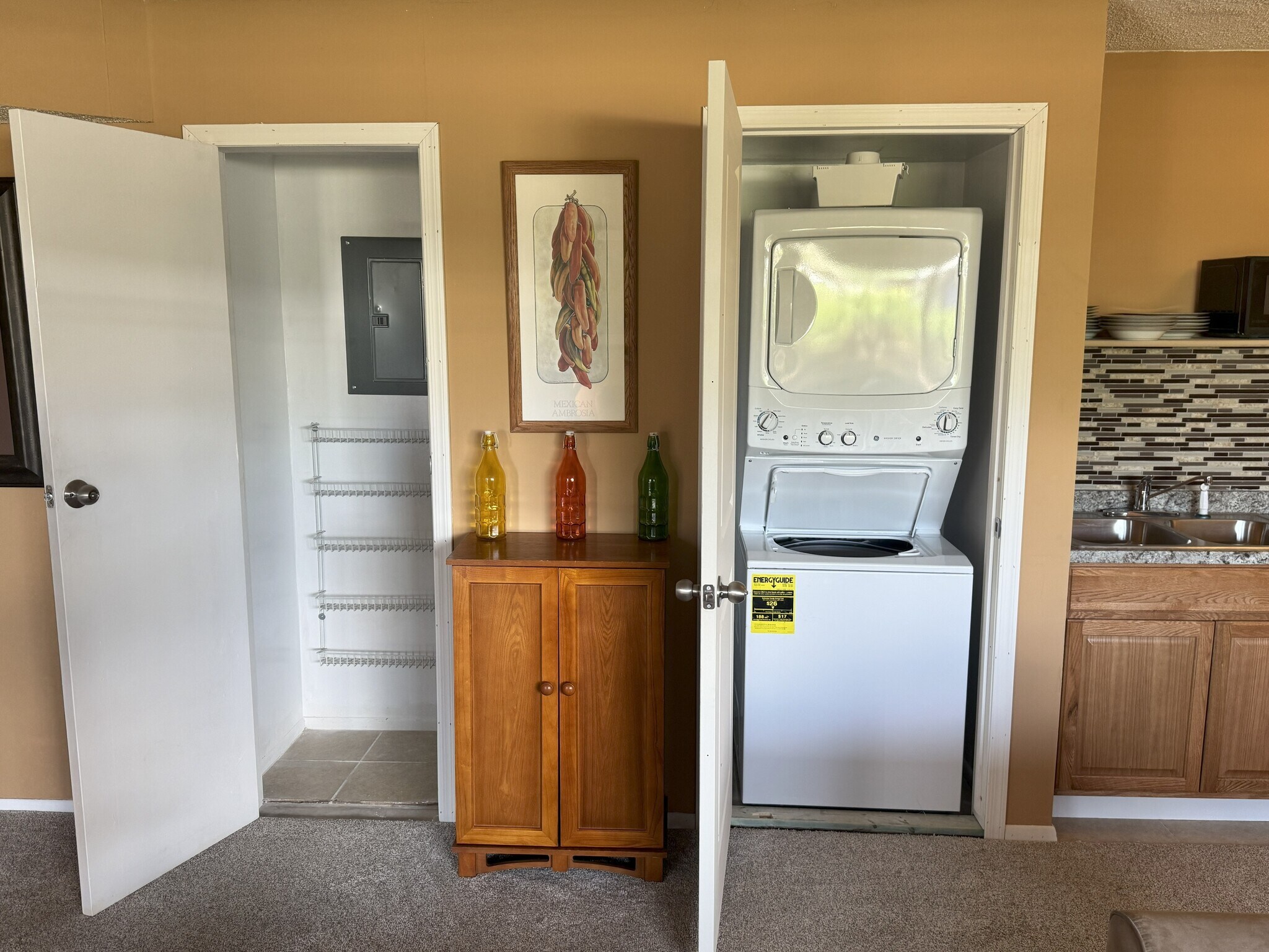 Guest Quarters Doors to Laundry and Pantry - 150 E Los Mangos