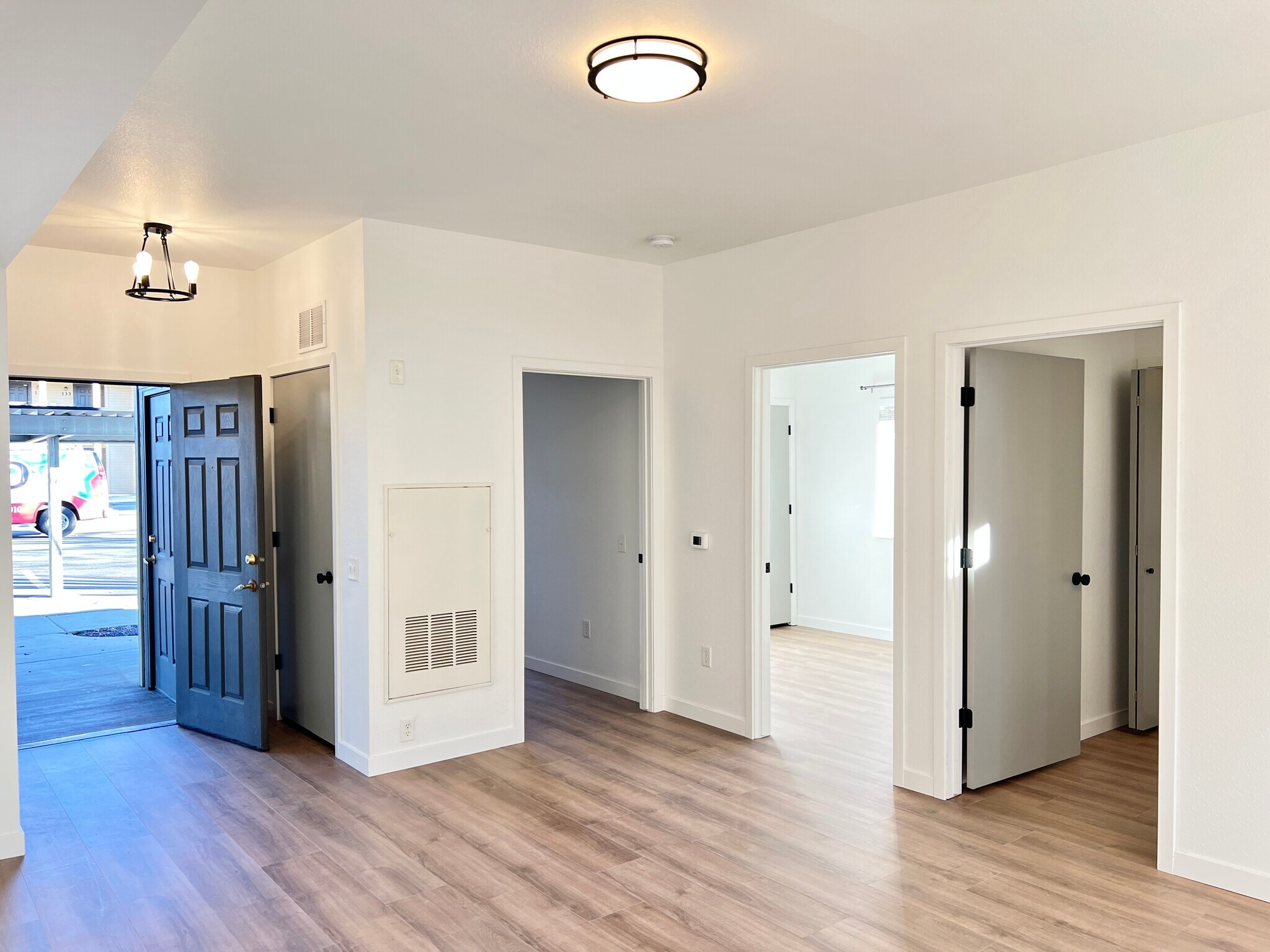 Left to Right: Entrance Door, Bedroom 1, Bedroom 2, Bathroom - 139 N Plummer Rd