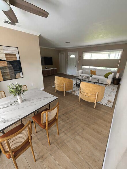 wonderful living room/dining room combo with new Vinyl Plank Flooring (digital furniture) - 2407 Marcia Dr