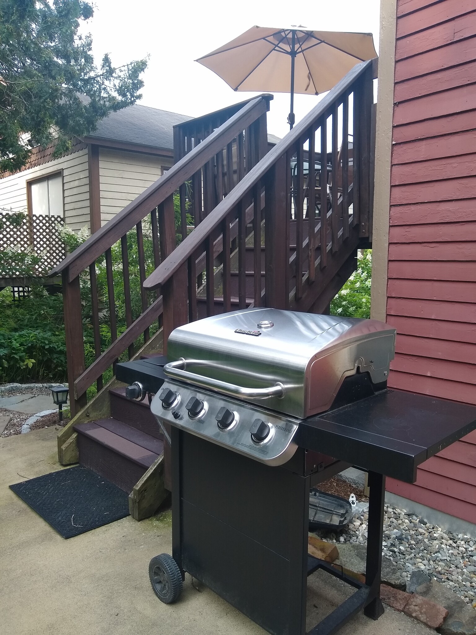 Room for a grill at the bottom of your back stairway up to the apartment. (grill not provided) - 156 Henry St