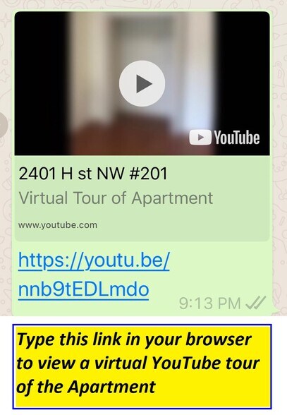 Video Tour (type url in your browser) - 2401 H St NW