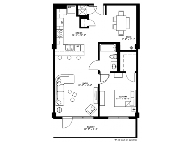 1 Bed 1 Bath/Den - 1241 N. Milwaukee