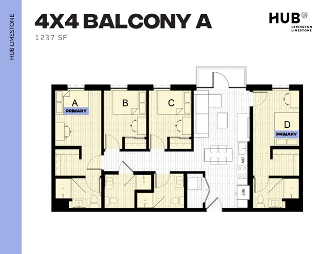 4x4 Balcony A - Hub Limestone