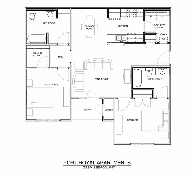 Floorplan - Port Royal Apartments