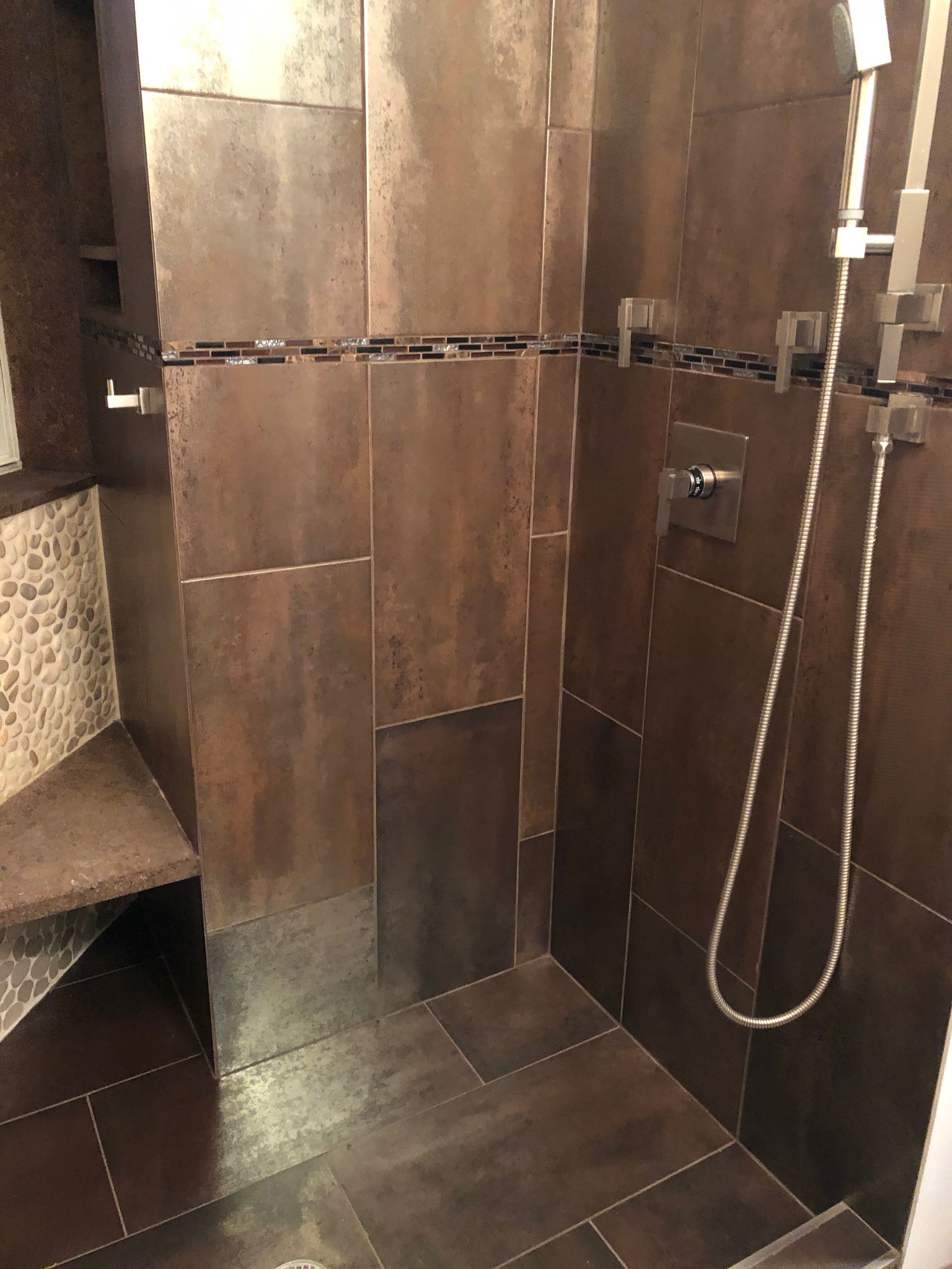 Spacious shower and bench area - 345 E 61st St