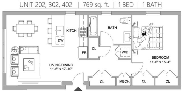 Unit 202,302,402 - Le Parc