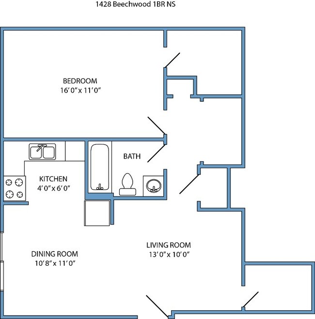 1-bed, 1-bath with laundry - 1428 Beechwood Terrace