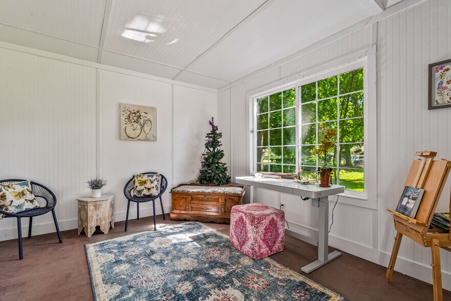 View of she shed interior with a view. - 2971 Mumbarto Ave