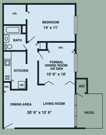 1BR/1BA - The Palms Apartments