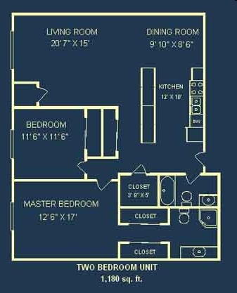 2BR/2BA - Crescent Apartments