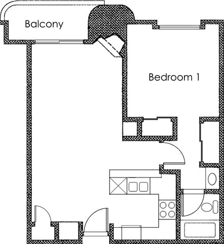 Floorplan - Midvale Court Apartments Westwood