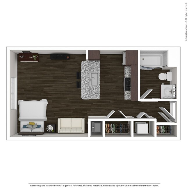 Studio 3-4 Floorplan - Overlook at Notre Dame