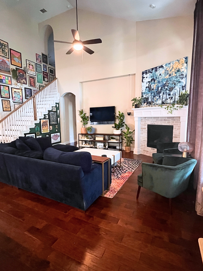 Living Area and Fireplace - 5704 Alonso Dr