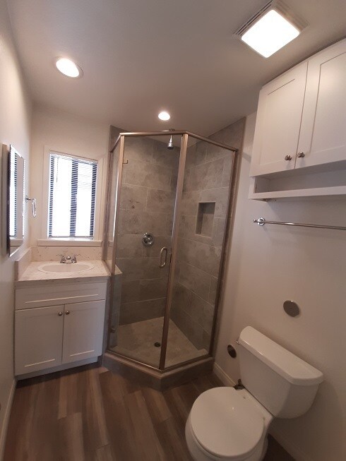 Bathroom with Glass Enclosed Shower - 205 N Florence St