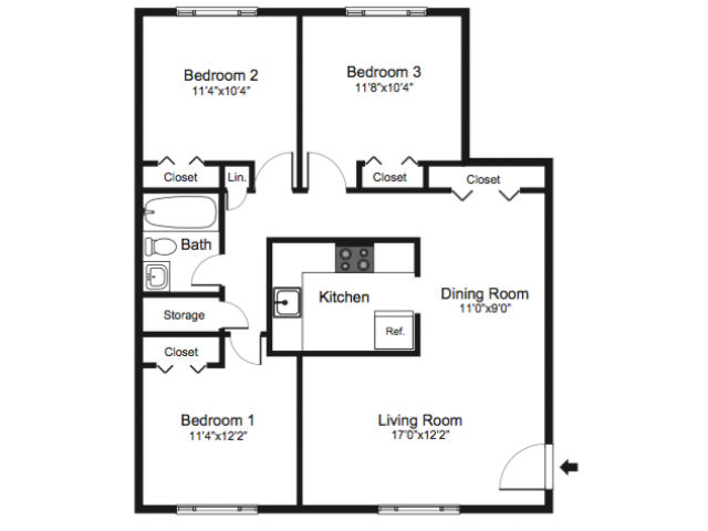 Three Bedroom - Mayflower Crossing Apartments