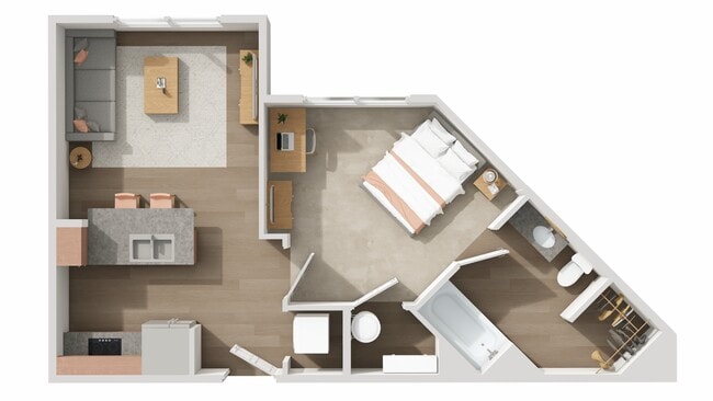 A3: 1BD | 1BA | 558 SF - The Den