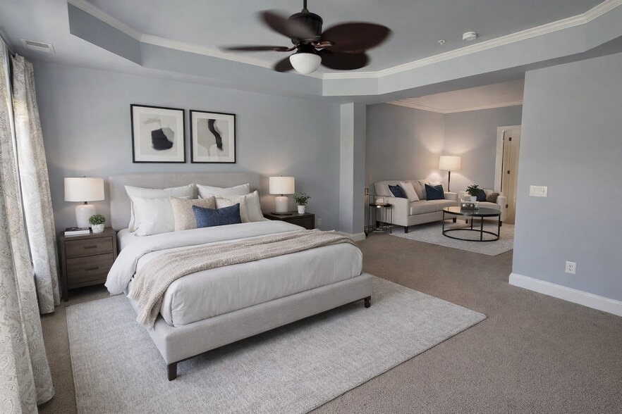 Master bedroom suite with sitting area - 222 Herndon Station Sq