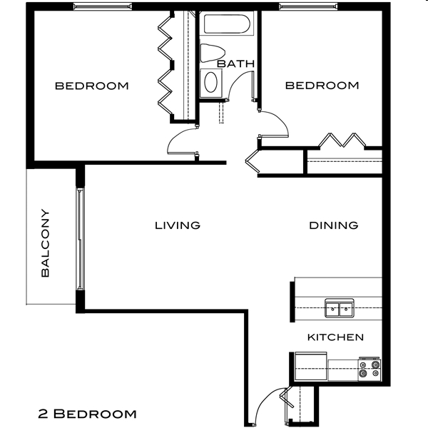 2BR/1BA - Buena Vista Apartments & Townhomes