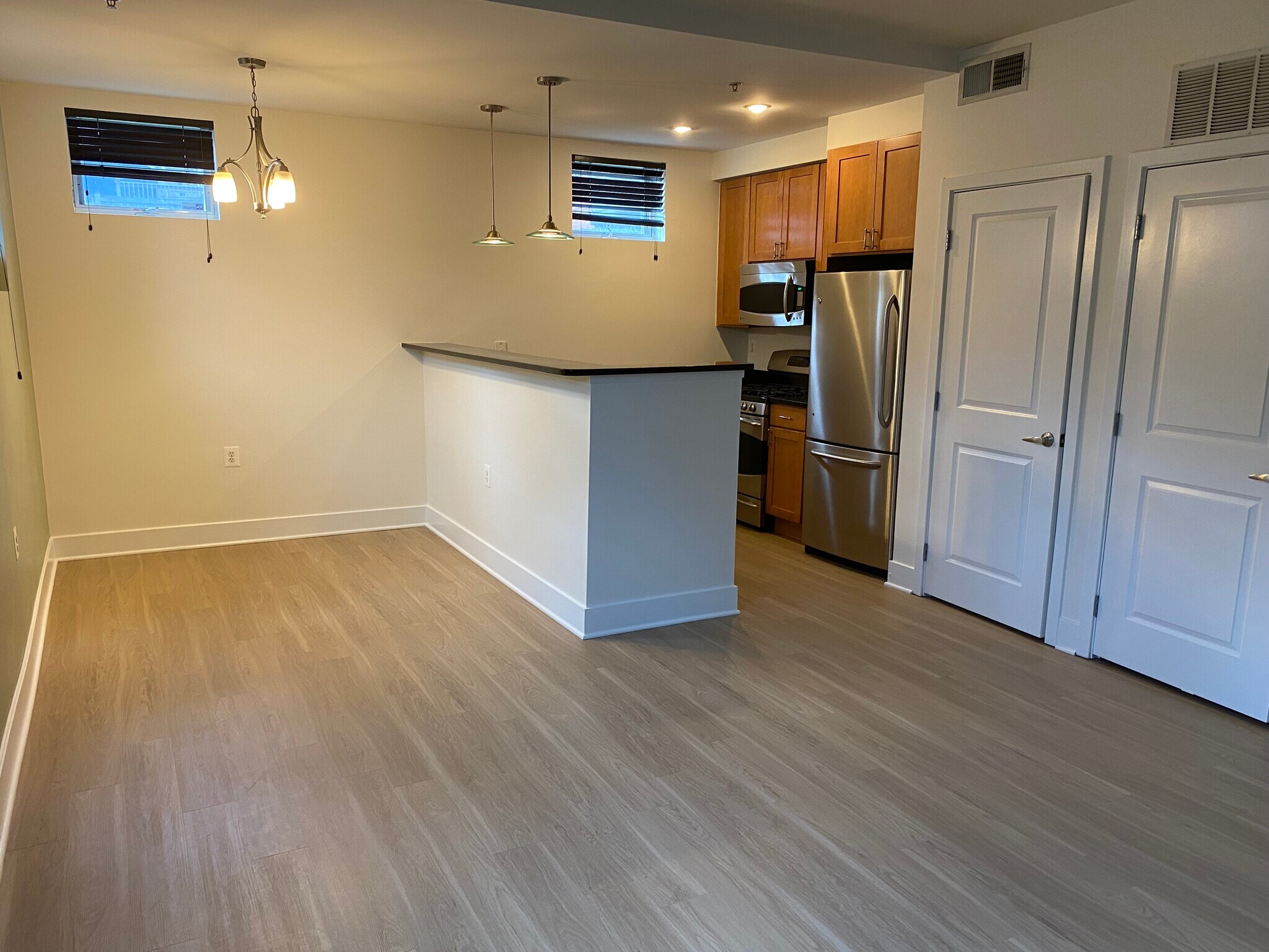View from the living room of the kitchen/dining space - 1425 11th Street Northwest