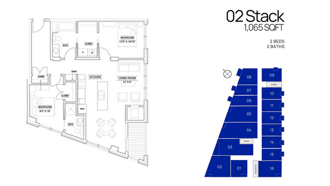 02 2 Beds, 1,065 sqft - Intersect