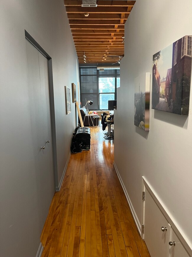 Hallway entrance, with closet on the left and under bedroom storage on the bottom right - 3201 N Seminary Ave